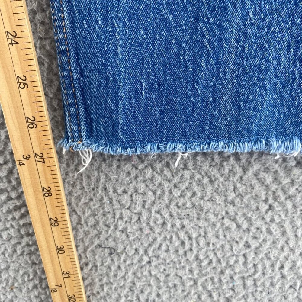 Abercrombie & Fitch Jeans Womens 32 14 Blue 90s Straight Curve Love Frayed Hem - Picture 10 of 12